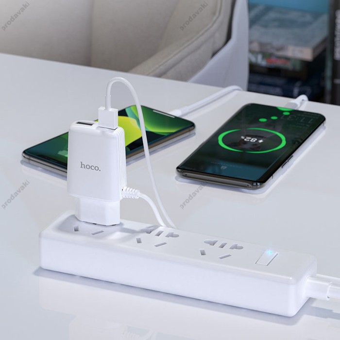 Мережевий зарядний пристрій HOCO C82A Real power 12W White
