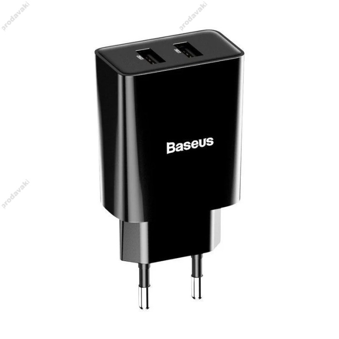 Мережевий зарядний пристрій Baseus Speed Mini Dual U Charger 10.5W Black CCFS-R01