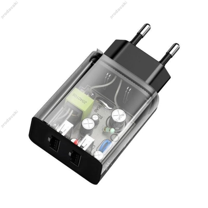 Мережевий зарядний пристрій Baseus Speed Mini Dual U Charger 10.5W Black CCFS-R01