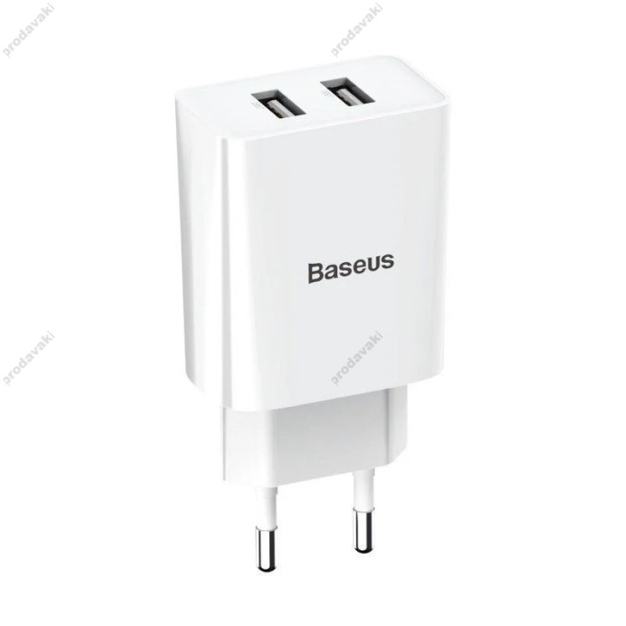 Мережевий зарядний пристрій Baseus Speed Mini Dual U Charger 10.5W White CCFS-R02