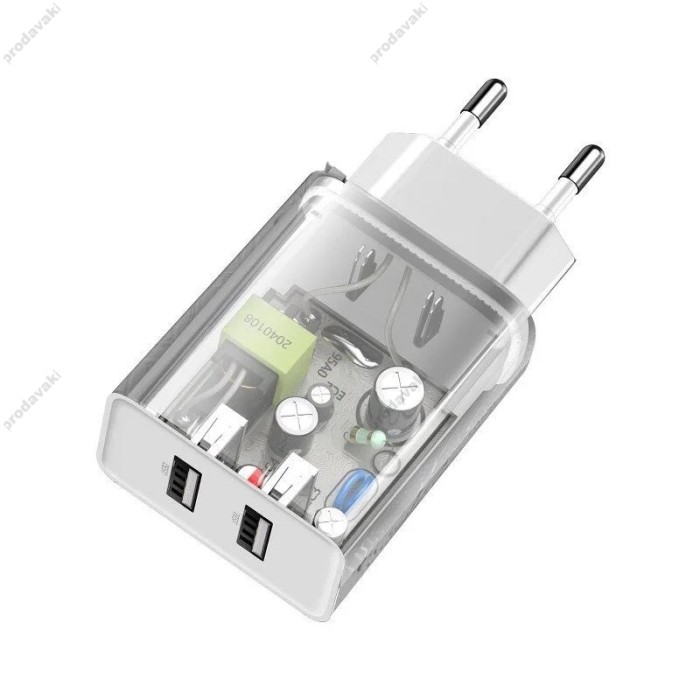 Мережевий зарядний пристрій Baseus Speed Mini Dual U Charger 10.5W White CCFS-R02