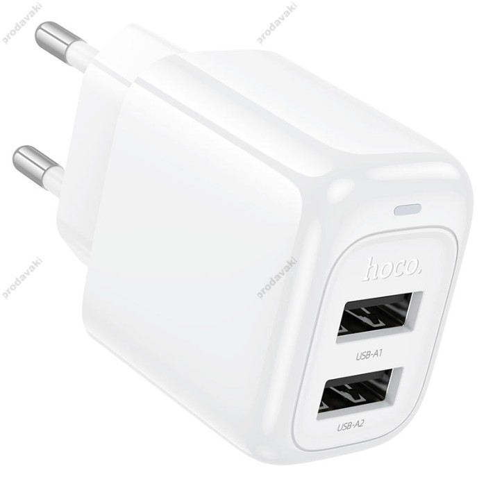 Мережевий зарядний пристрій Hoco CS51A Surplus dual port charger 12W White