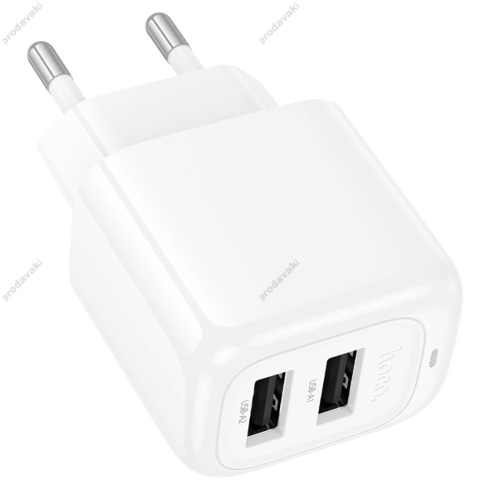 Мережевий зарядний пристрій Hoco CS51A Surplus dual port charger 12W White