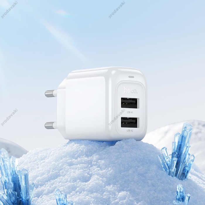 Мережевий зарядний пристрій Hoco CS51A Surplus dual port charger 12W White