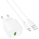 Мережевий зарядний пристрій Hoco CS52A Surplus single port charger Micro USB cable 18W White