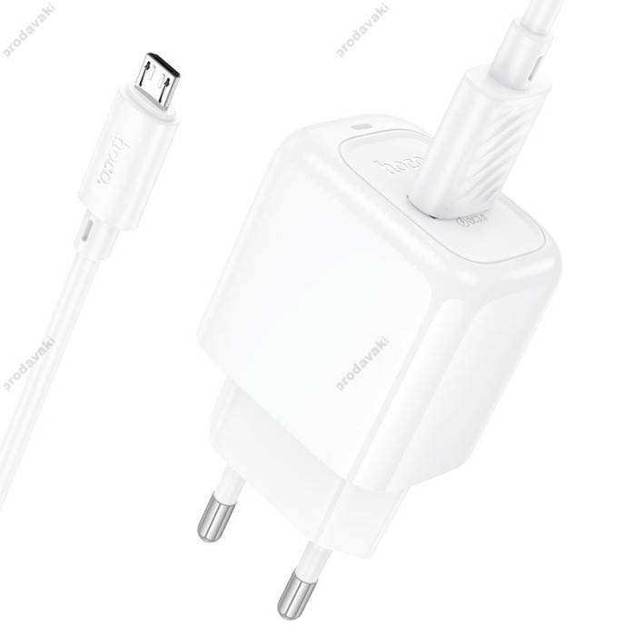 Мережевий зарядний пристрій Hoco CS52A Surplus single port charger Micro USB cable 18W White