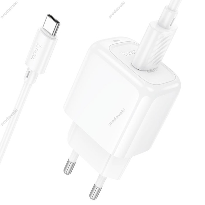 Мережевий зарядний пристрій Hoco CS52A Surplus single port charger Type-C cable 18W White