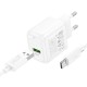 Мережевий зарядний пристрій Hoco CS52A Surplus single port charger Type-C cable 18W White