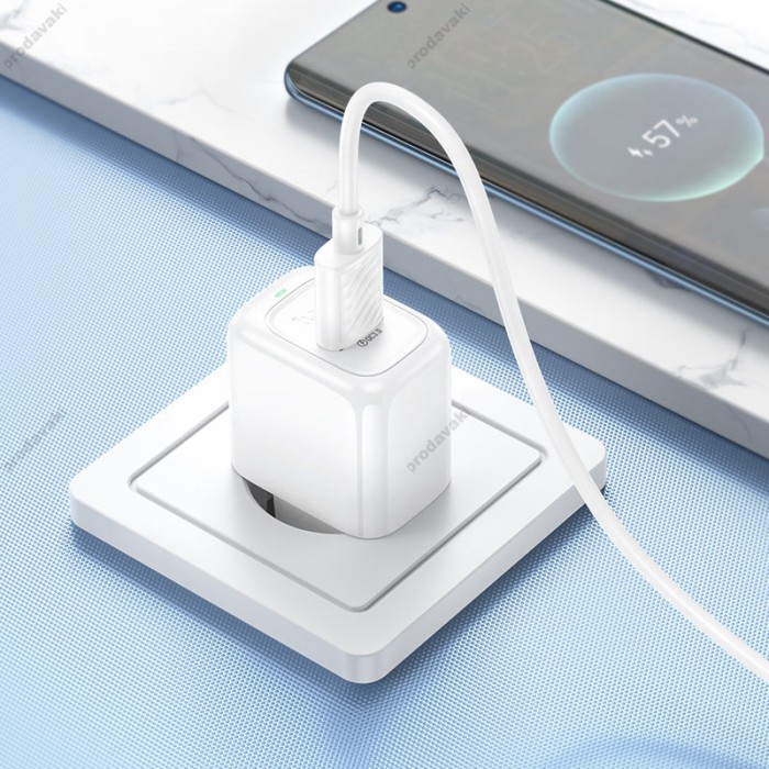 Мережевий зарядний пристрій Hoco CS52A Surplus single port charger Type-C cable 18W White