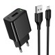Мережевий зарядний пристрій Hoco CS91A Leader single port charger Micro USB cable 10.5W Black