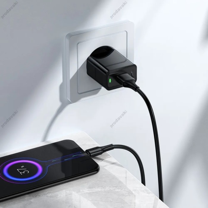 Мережевий зарядний пристрій Hoco CS91A Leader single port charger Micro USB cable 10.5W Black