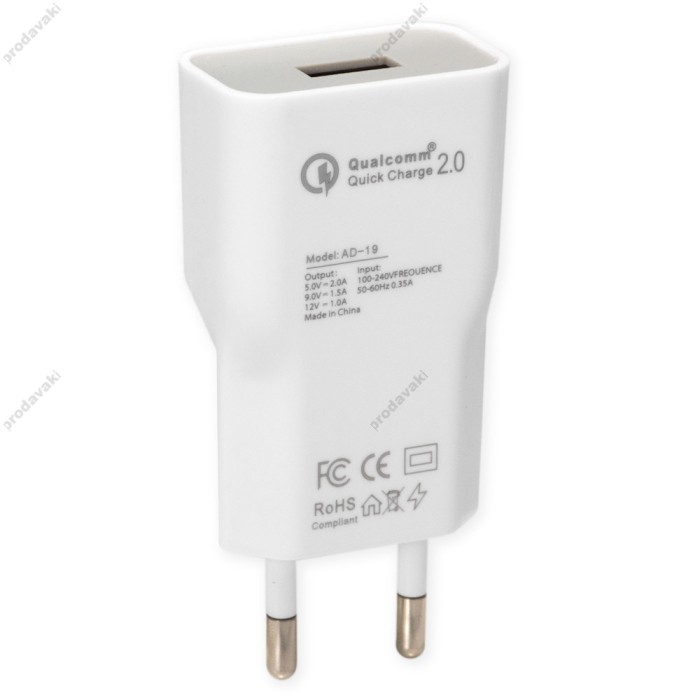 Мережевий зарядний пристрій Veron AD-19 Charger 10W White