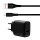 Мережевий зарядний пристрій Veron VR-C15Q Fast Charger Lightning cable 18W Black
