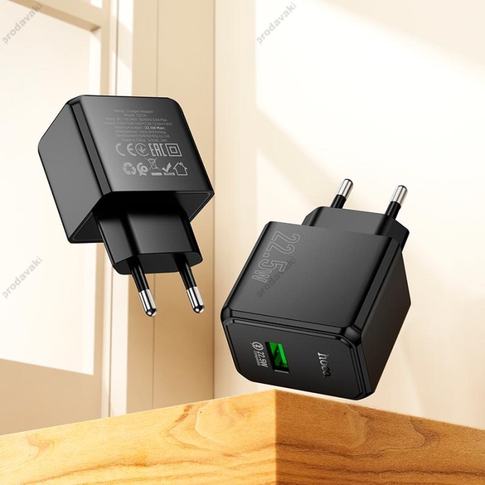 Мережевий зарядний пристрій Hoco CS17A Wish single port multi-protocol charger 22.5W Black