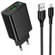 Мережевий зарядний пристрій Hoco CS92A Leader single port charger Micro USB cable 18W Black