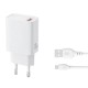 Мережевий зарядний пристрій XO L159 Fast Charger Micro cable 18W White