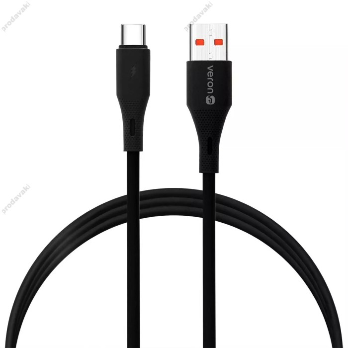 Мережевий зарядний пристрій Veron VR-C15Q Fast Charger Type-C cable 18W Black