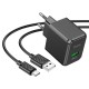 Мережевий зарядний пристрій Hoco CS12A Ocean single port charger Type-C cable 18W Black