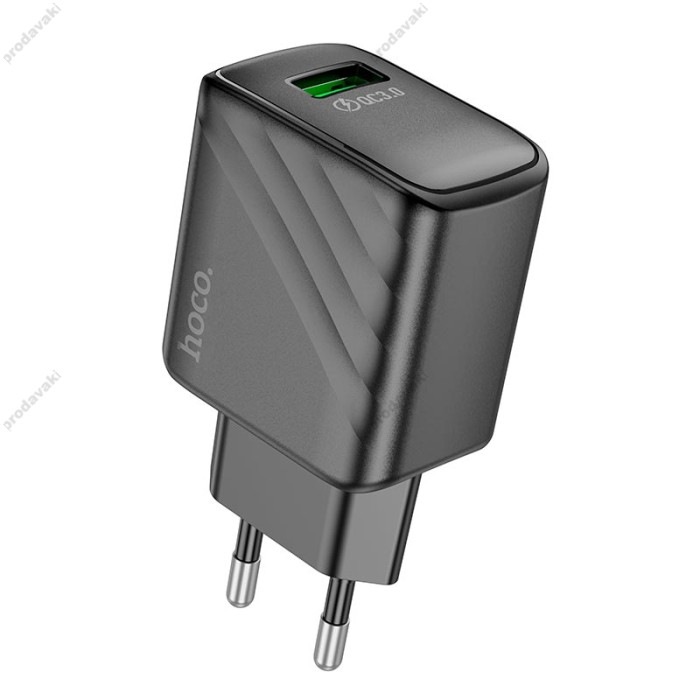 Мережевий зарядний пристрій Hoco CS21A Rich single port charger Type-C cable 18W Black
