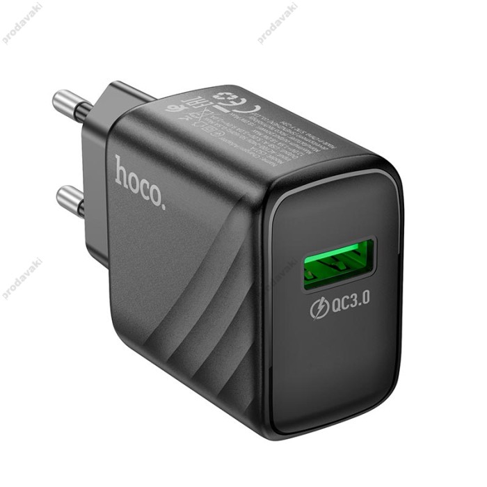 Мережевий зарядний пристрій Hoco CS21A Rich single port charger Type-C cable 18W Black