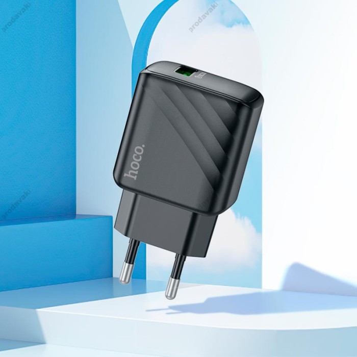 Мережевий зарядний пристрій Hoco CS21A Rich single port charger Type-C cable 18W Black