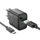 Мережевий зарядний пристрій Hoco CS21A Rich single port charger Type-C cable 18W Black