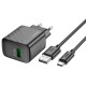 Мережевий зарядний пристрій Hoco CS21A Rich single port charger Type-C cable 18W Black