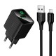 Мережевий зарядний пристрій Hoco CS81A Excellent single port charger Micro USB cable 18W Black