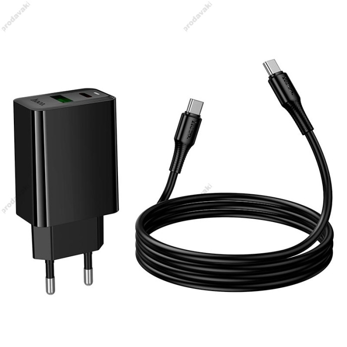 Мережевий зарядний пристрій HOCO CS94A Leader charger Type-C cable 20W Black
