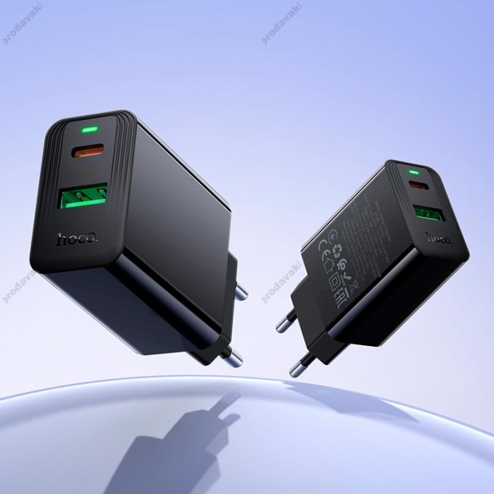 Мережевий зарядний пристрій HOCO CS94A Leader charger Type-C cable 20W Black