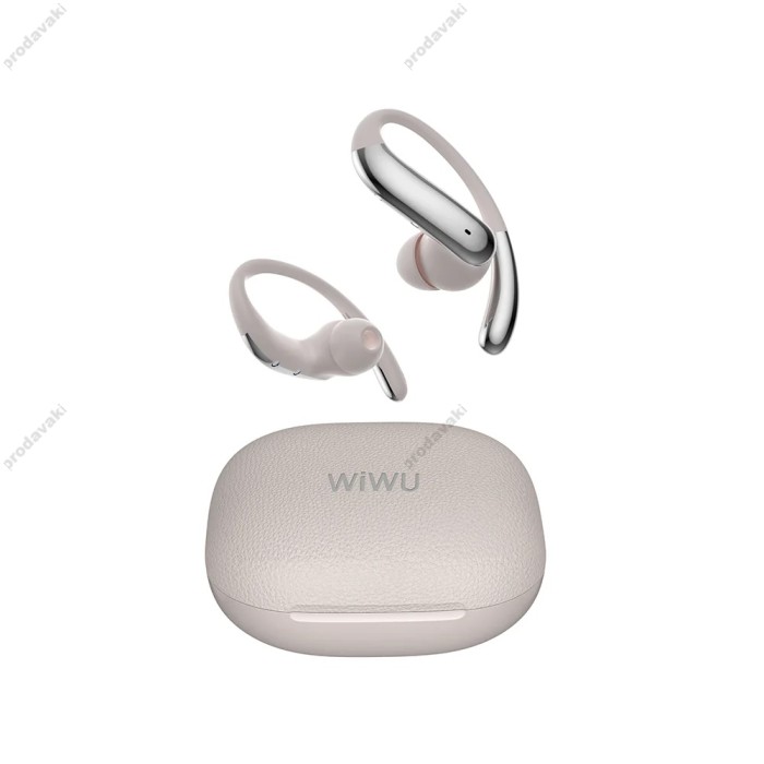 Бездротові Bluetooth навушники WiWU O502 Open Ear Clip Earbuds with AI Translation BT 6.0 Oatmeal