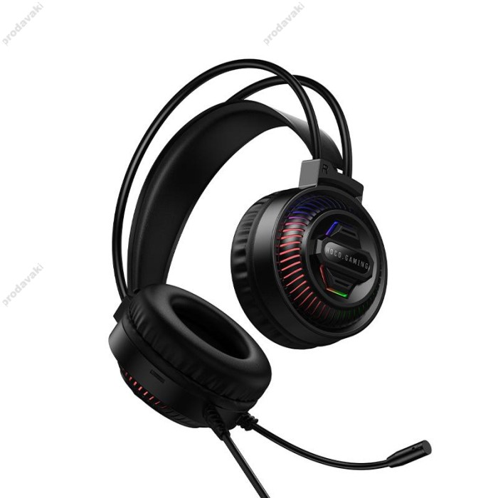 Дротові навушники HOCO W118 Extreme headphones RGB Black