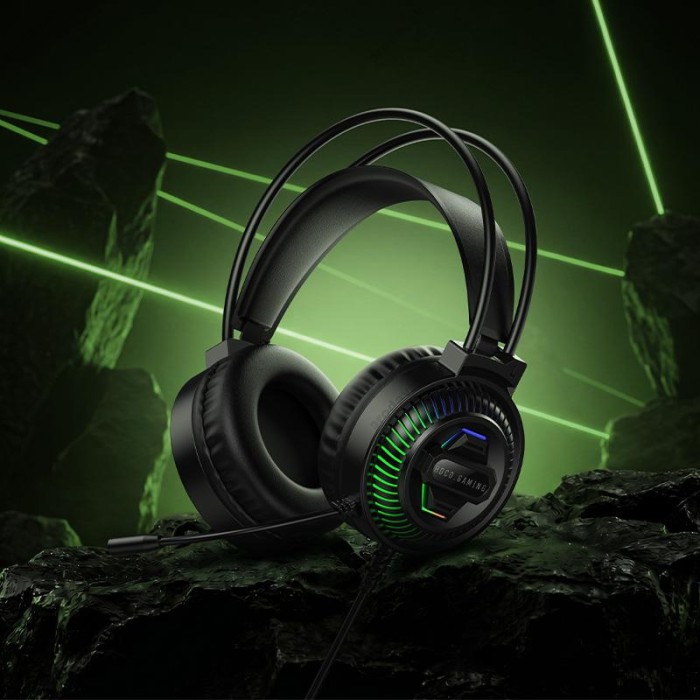 Дротові навушники HOCO W118 Extreme headphones RGB Black