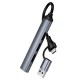 USB-Хаб HOCO HB26 Multifunction Adapter 4в1 Type-C/USB to USB3.0+3xUSB 2.0 Metal grey