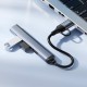 USB-Хаб HOCO HB26 Multifunction Adapter 4в1 Type-C/USB to USB3.0+3xUSB 2.0 Metal grey