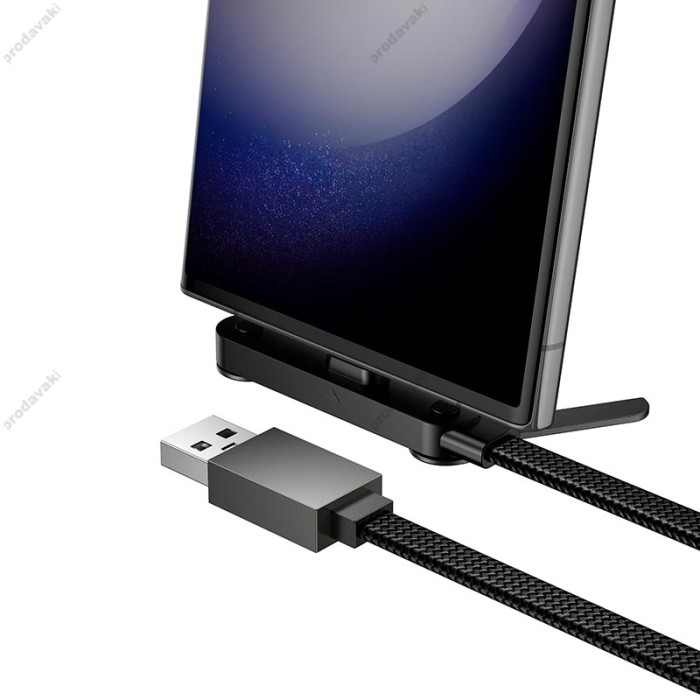 Кабель HOCO U150 Exquisite bracket charging data cable USB to Type-C 36W 3A 1.2m Black