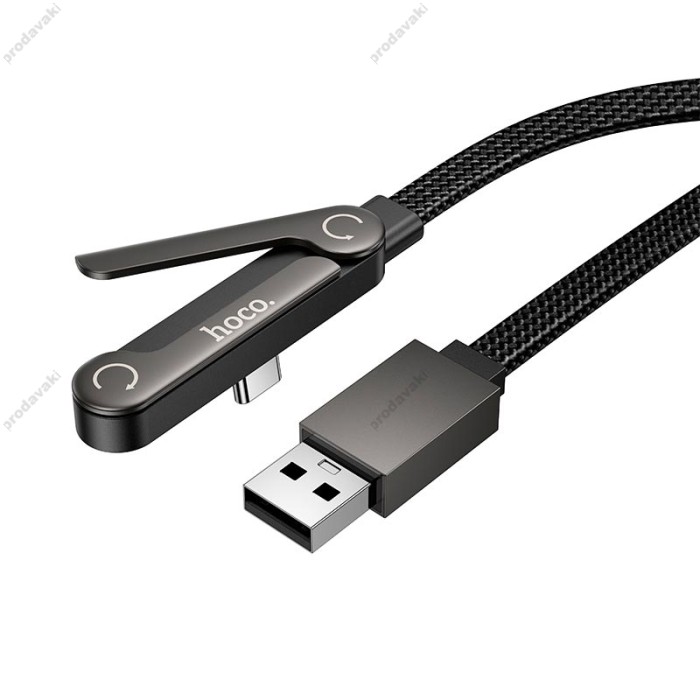 Кабель HOCO U150 Exquisite bracket charging data cable USB to Type-C 36W 3A 1.2m Black