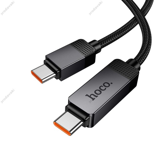 Кабель HOCO U154 Matrix charging data cable with digital display Type-C to Type-C 60W 3A 1.2m Black