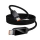 Кабель HOCO U154 Matrix charging data cable with digital display Type-C to Type-C 60W 3A 1.2m Black