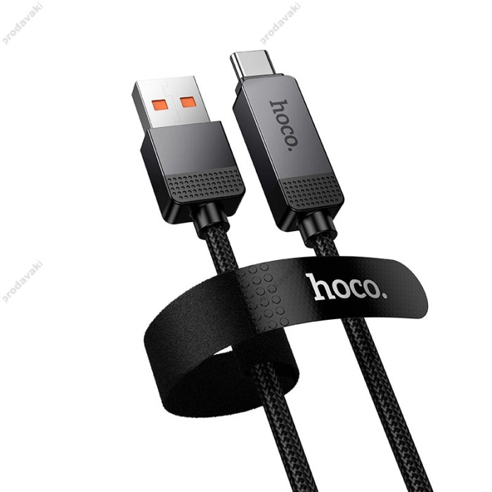 Кабель HOCO U154 Matrix charging data cable with digital display USB to Type-C 100W 5A 1.2m Black