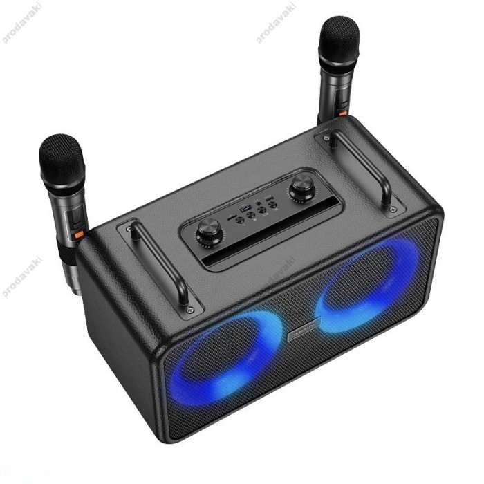 Портативна колонка система караоке Bluetooth Borofone DR22 Present з 2-ма мікрофонами 60W Black