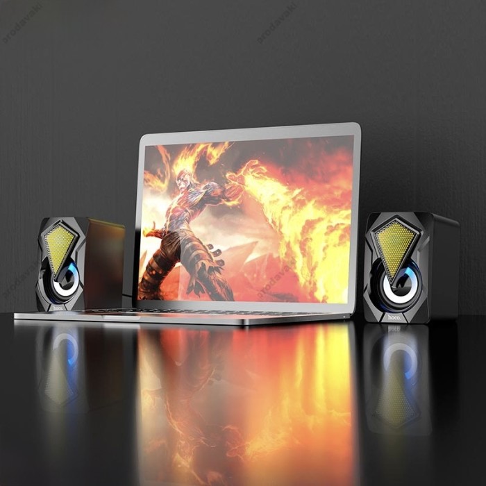 Комп'ютерна колонка Hoco DS30 RGB Subwoofer desktop game glaring speaker AUX USB 6W Black