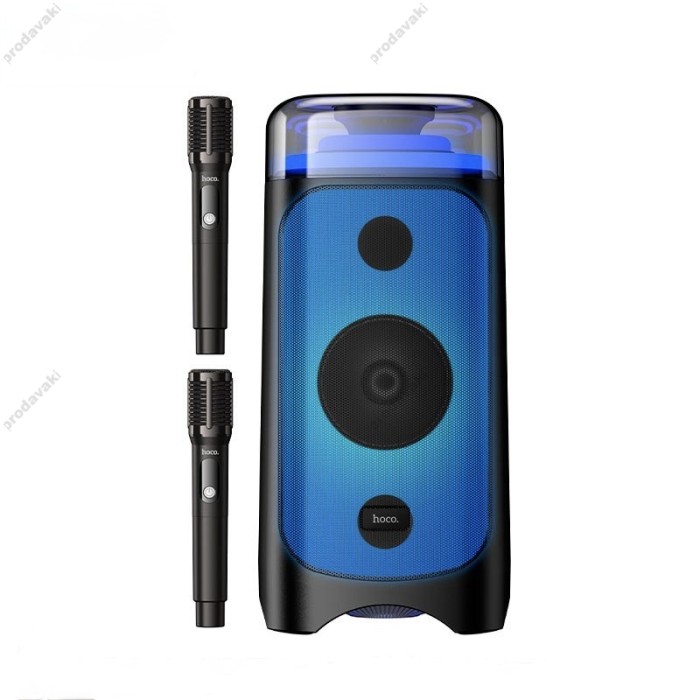Портативна колонка Bluetooth HOCO DS83 RGB Genial karaoke з 2-ма мікрофонами 60W Black