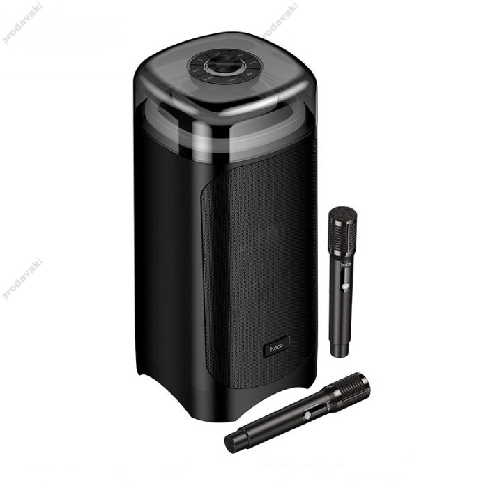 Портативна колонка Bluetooth HOCO DS83 RGB Genial karaoke з 2-ма мікрофонами 60W Black