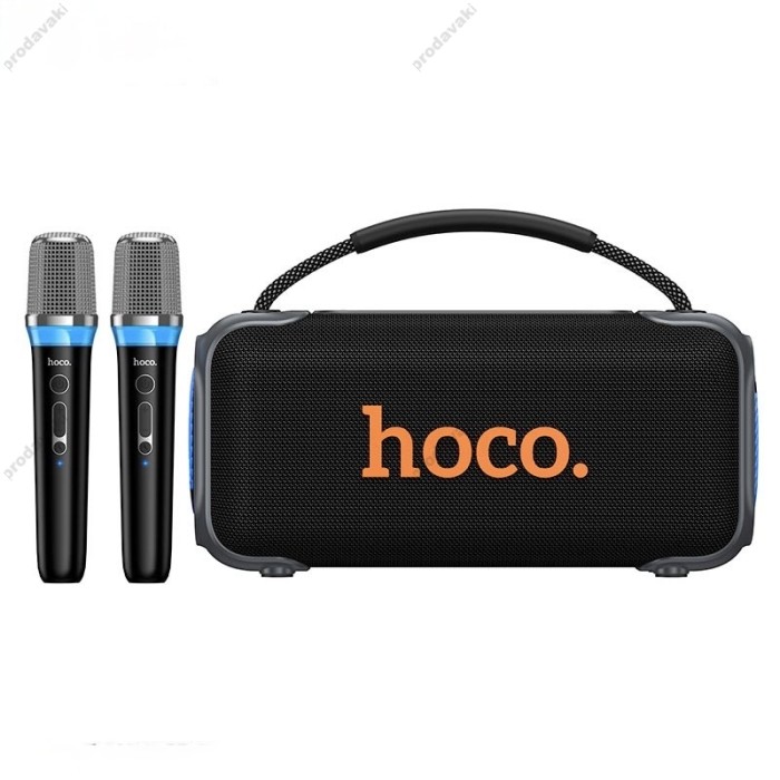 Портативна колонка Bluetooth HOCO DS87 RGB speaker karaoke з 2-ма мікрофонами 50W Black