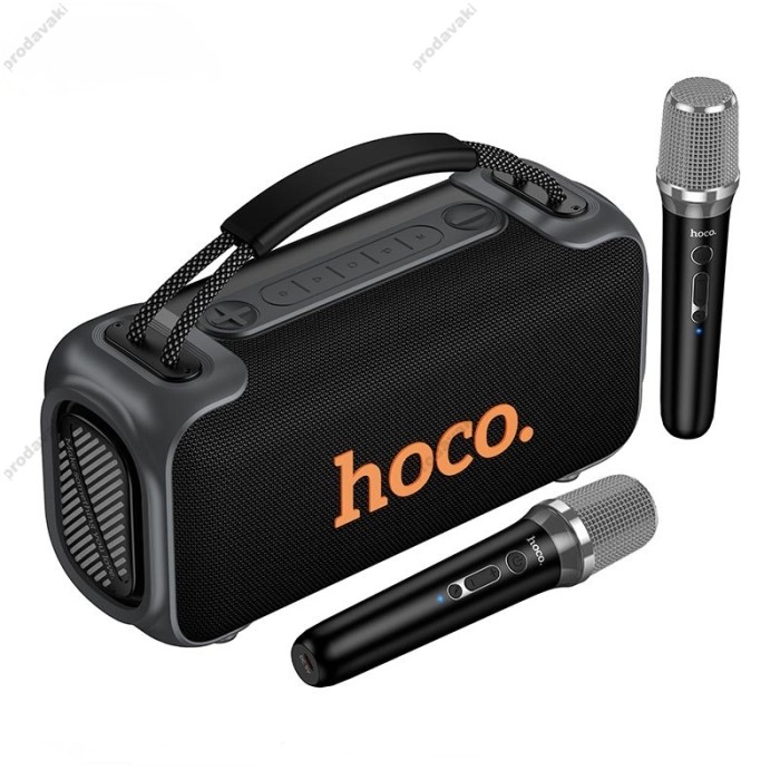 Портативна колонка Bluetooth HOCO DS87 RGB speaker karaoke з 2-ма мікрофонами 50W Black