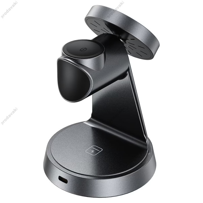 Бездротова зарядка ACEFAST E48 3in1 wireless charging desktop stand 15W Grey