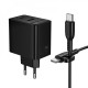 Мережевий зарядний пристрій Borofone BAS16A Erudite charger Type-C cable 45W Black