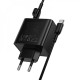 Мережевий зарядний пристрій Borofone BAS16A Erudite charger Type-C cable 45W Black