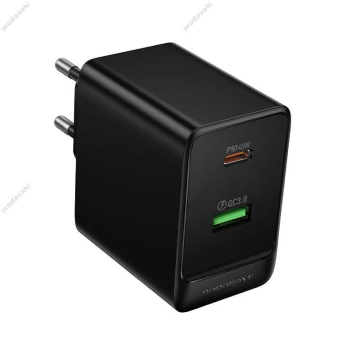 Мережевий зарядний пристрій Borofone BAS16A Erudite charger 45W Black
